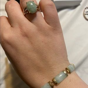 10k jade bracelet and ring